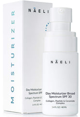 NAELI Face Moisturizer SPF 30 bottle for daily hydration and sun protection.