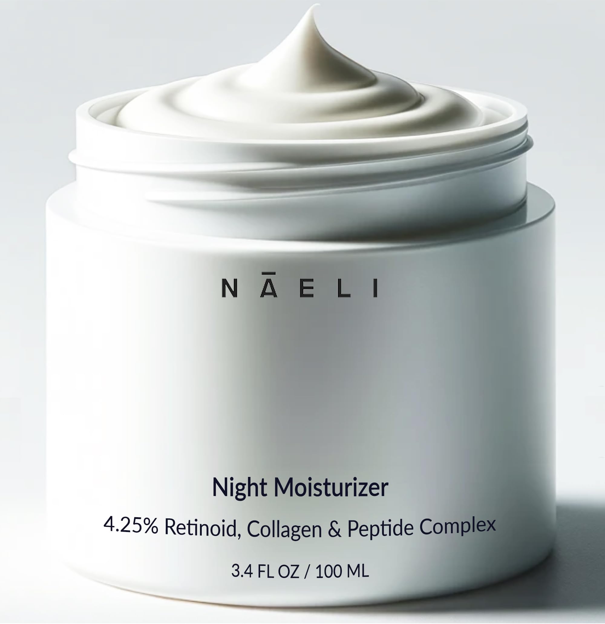 NAELI Retinoid Cream bottle close-up for premium night skincare
