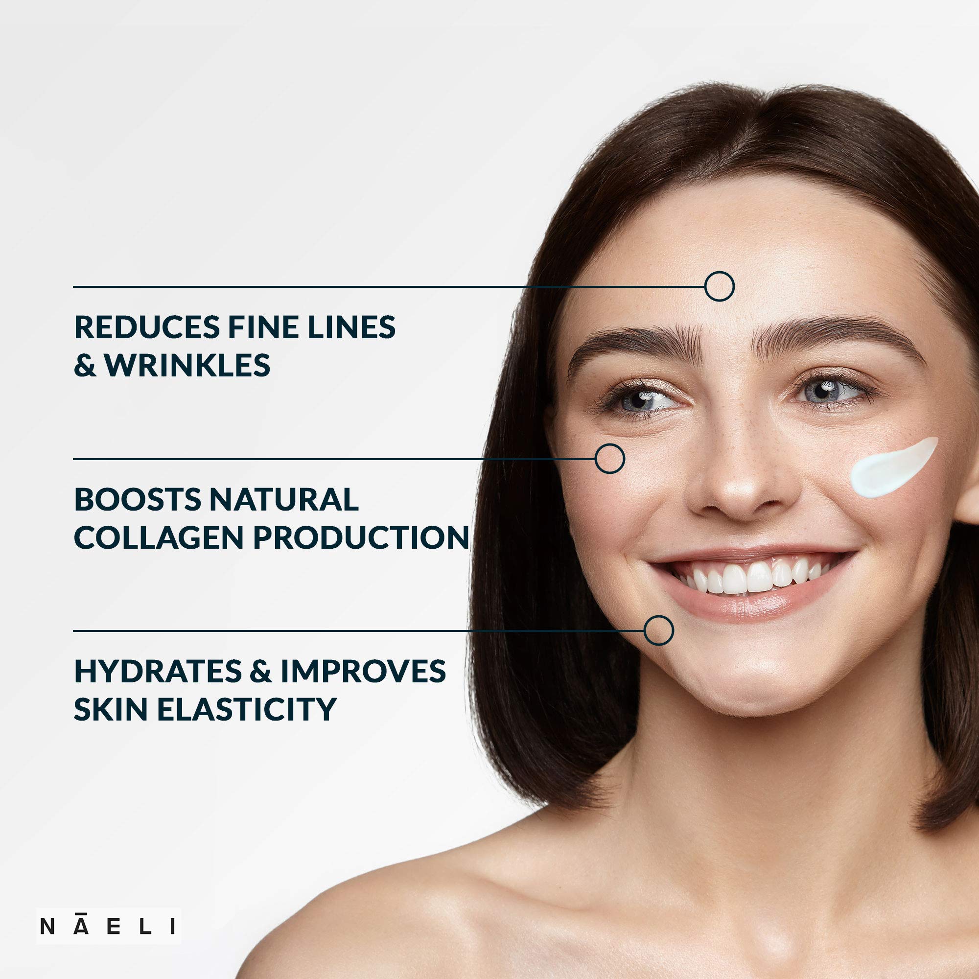 NAELI Retinoid Cream texture swatch showing creamy, fast-absorbing formula