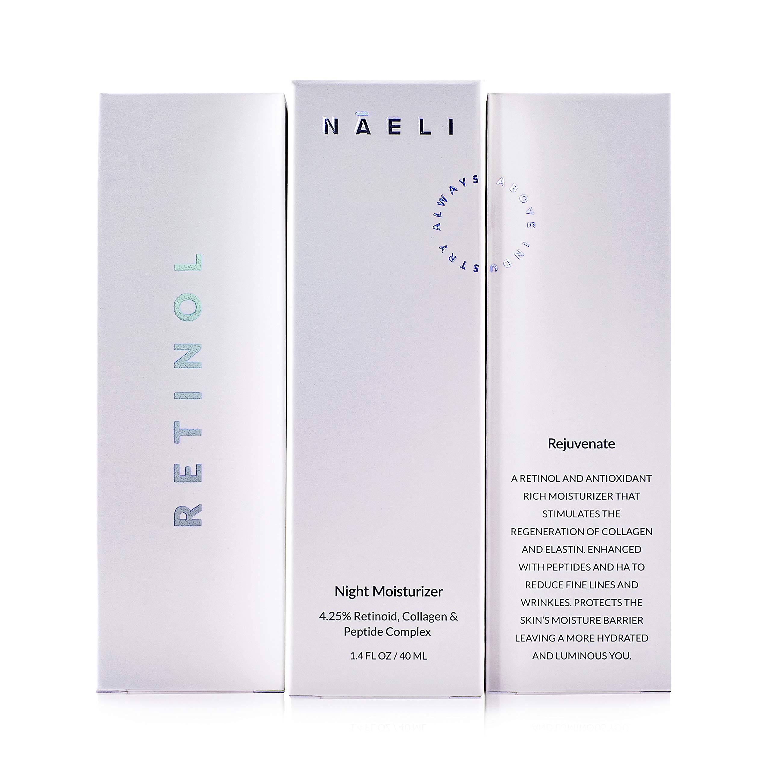 Lemongrass scent enhances NAELI nightly skincare ritual.