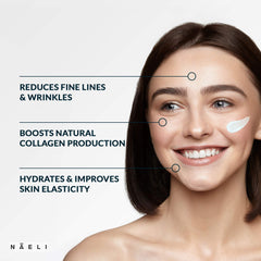 Close-up of NAELI cream texture showing rich, silky consistency.