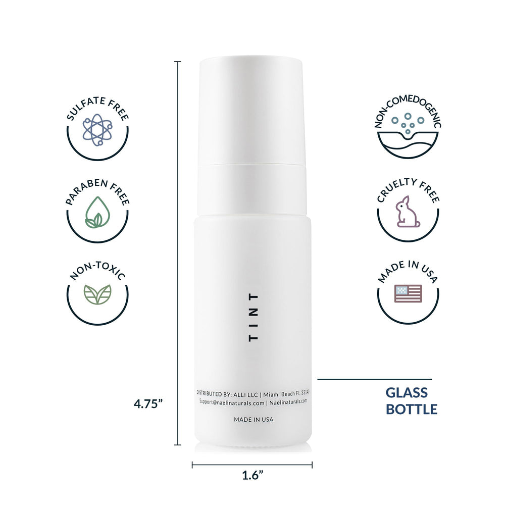 NAELI vegan reef-safe packaging communicates cruelty-free skincare ethos.