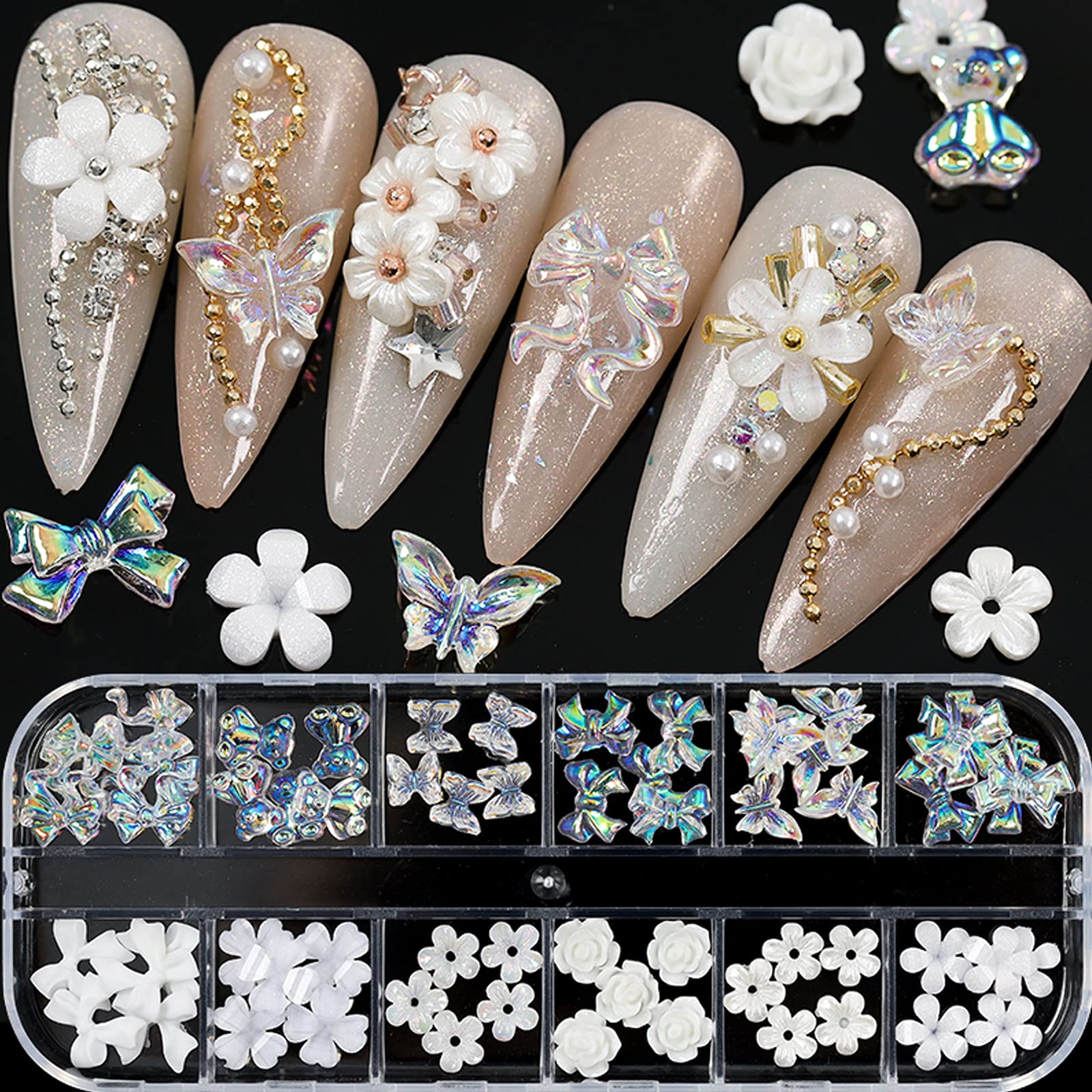 NAFIGO pearl accents enhance nail art with subtle glow