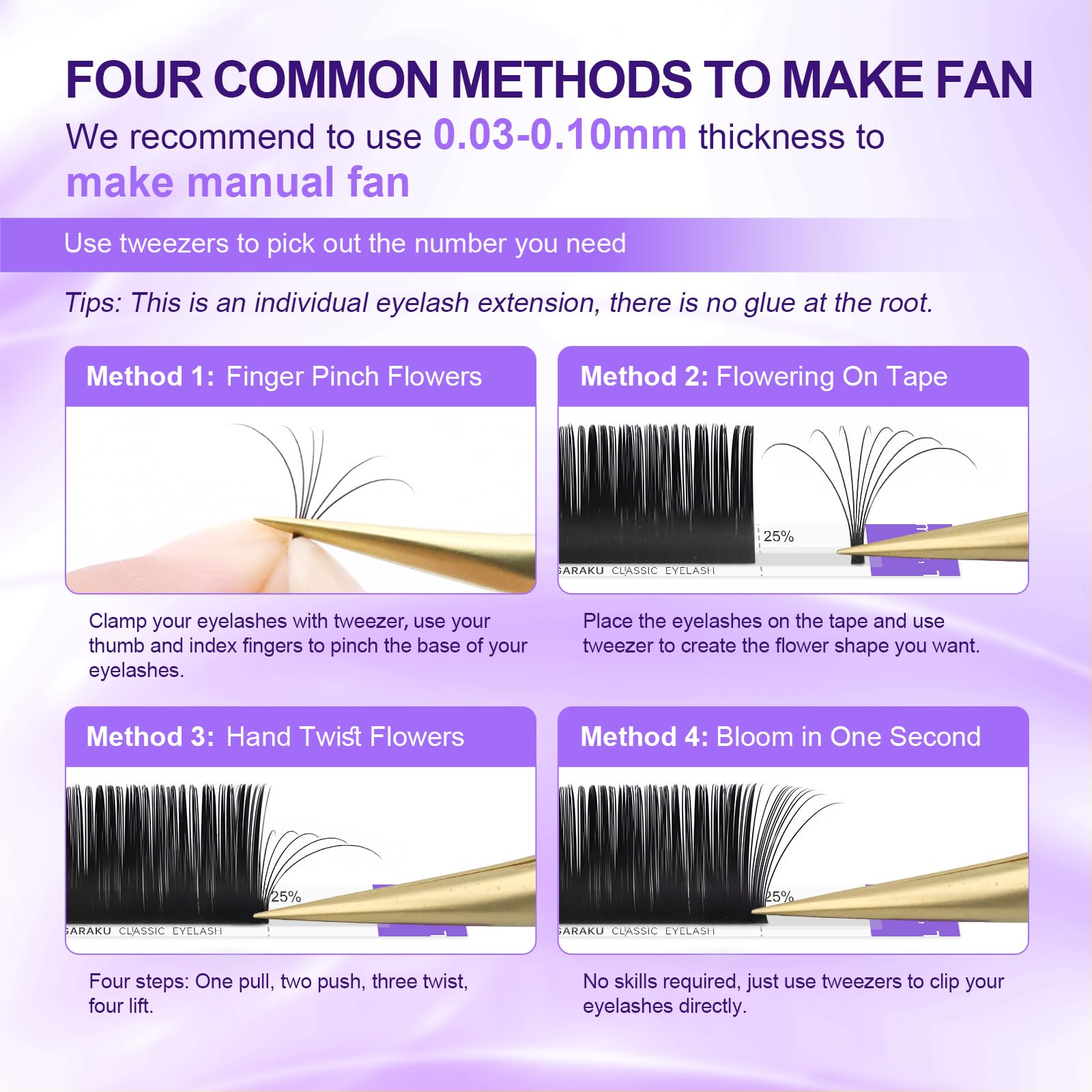 NAGARAKU classic, wispy, and hybrid lash style options