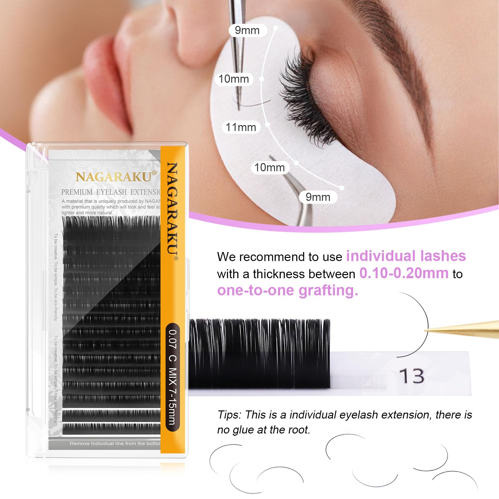 NAGARAKU curl options include J, B, C, CC, D for diverse looks.