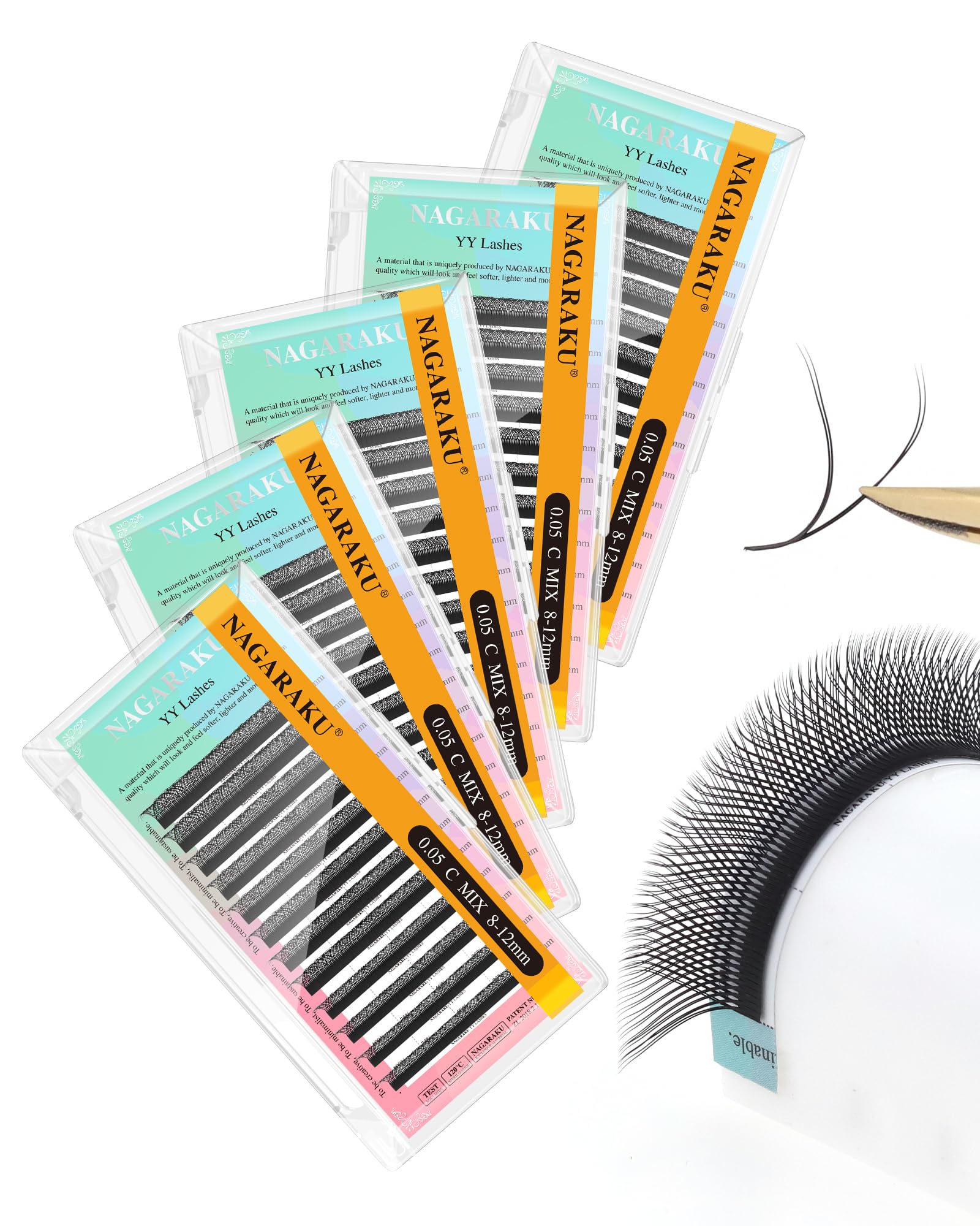 Nagaraku YY Lash Y-shape premade fans for fast, voluminous 4D lashes.