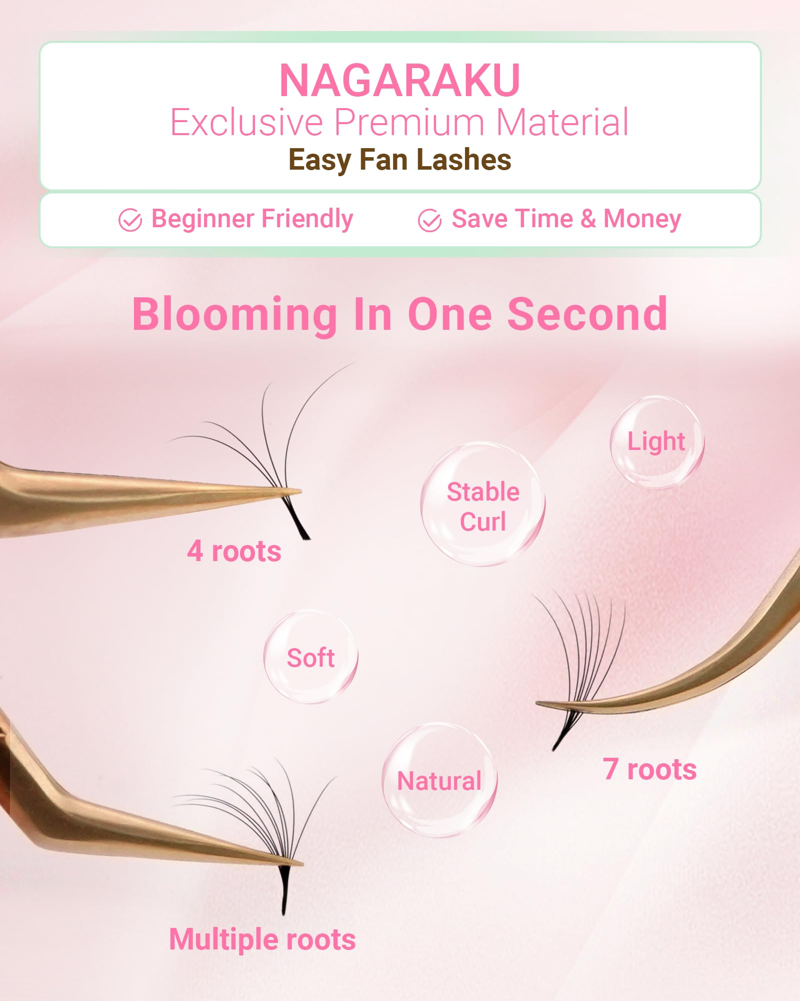 NAGARAKU Clean Base Lashes maintain bonded roots for a smooth lash line.