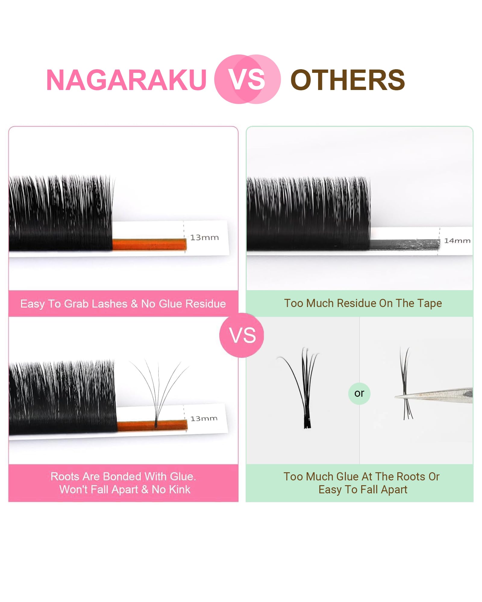 NAGARAKU Curl-Stable Lashes retain curl for a durable, natural look.