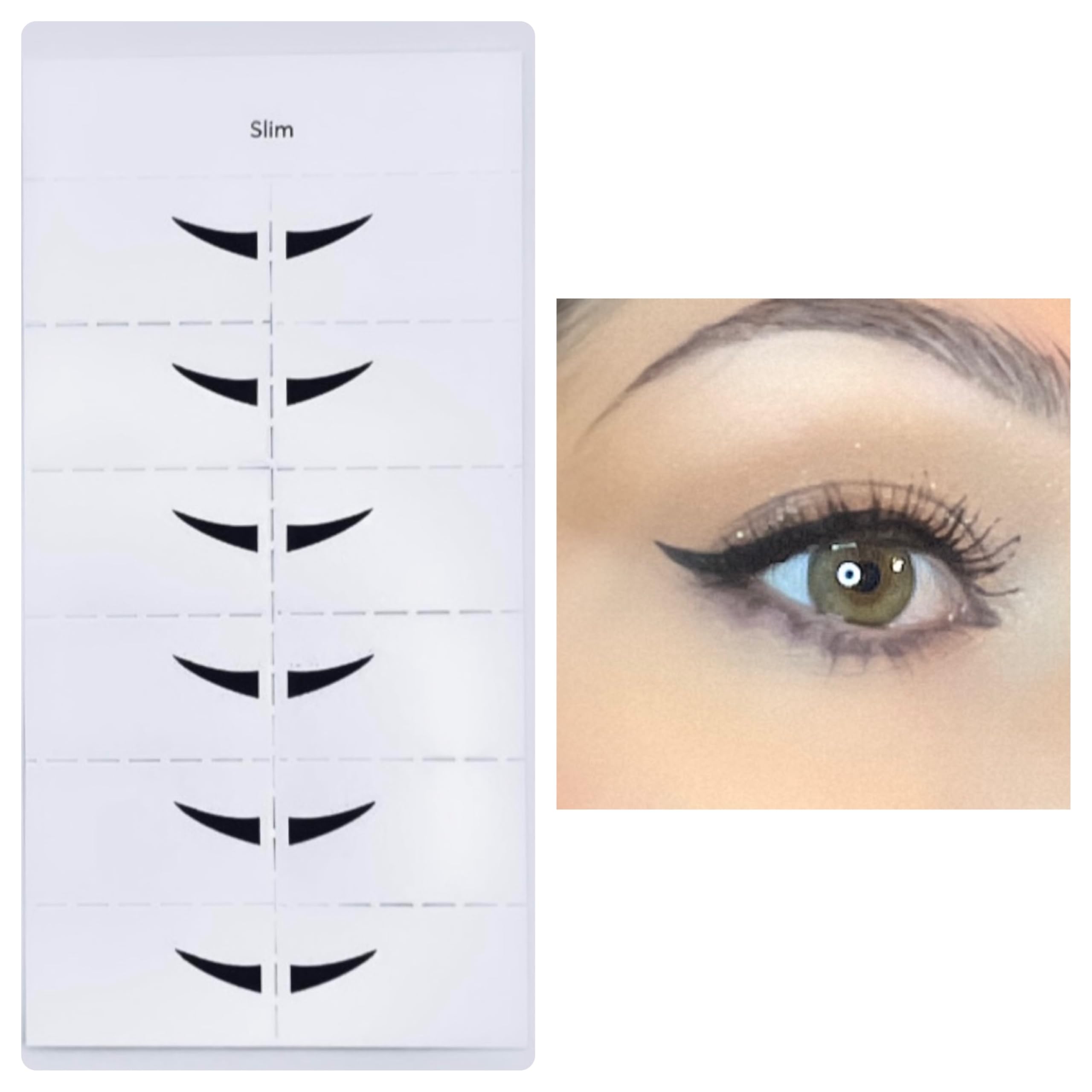 Nahrin Beauty Eye Liner Wings Slim demonstrates precise wing placement for a subtle look