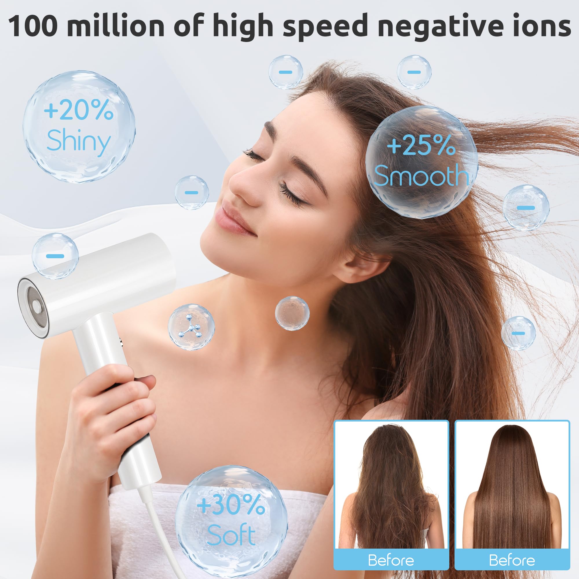 NAIFERE 110000rpm motor enables ultra-fast drying.