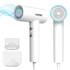NAIFERE high-speed ion technology for smoother, frizz-free hair.
