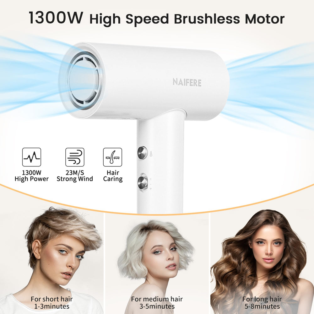 NAIFERE hair dryer operates quietly for peaceful mornings.
