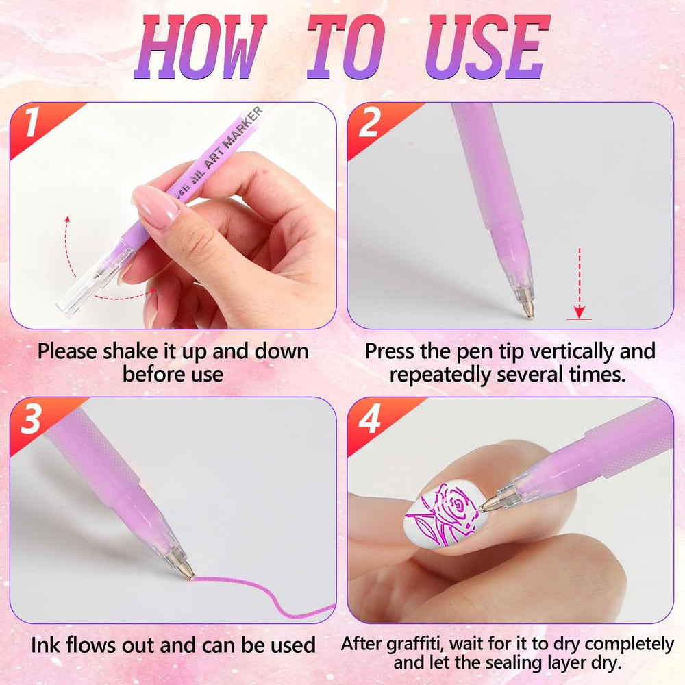 Gift-ready nail art pens set for beginners and enthusiasts