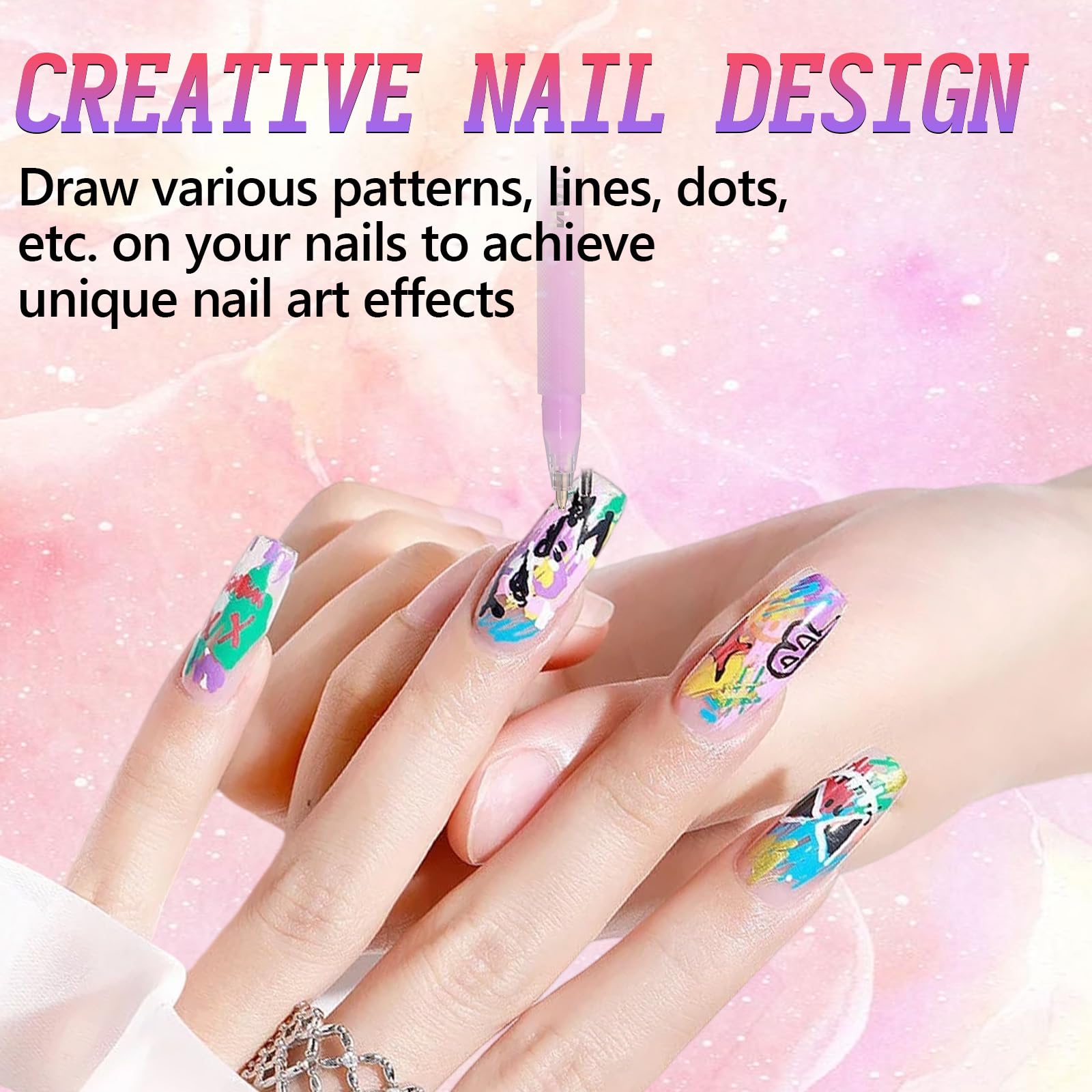 Pen-style markers draw patterns easily without brushes