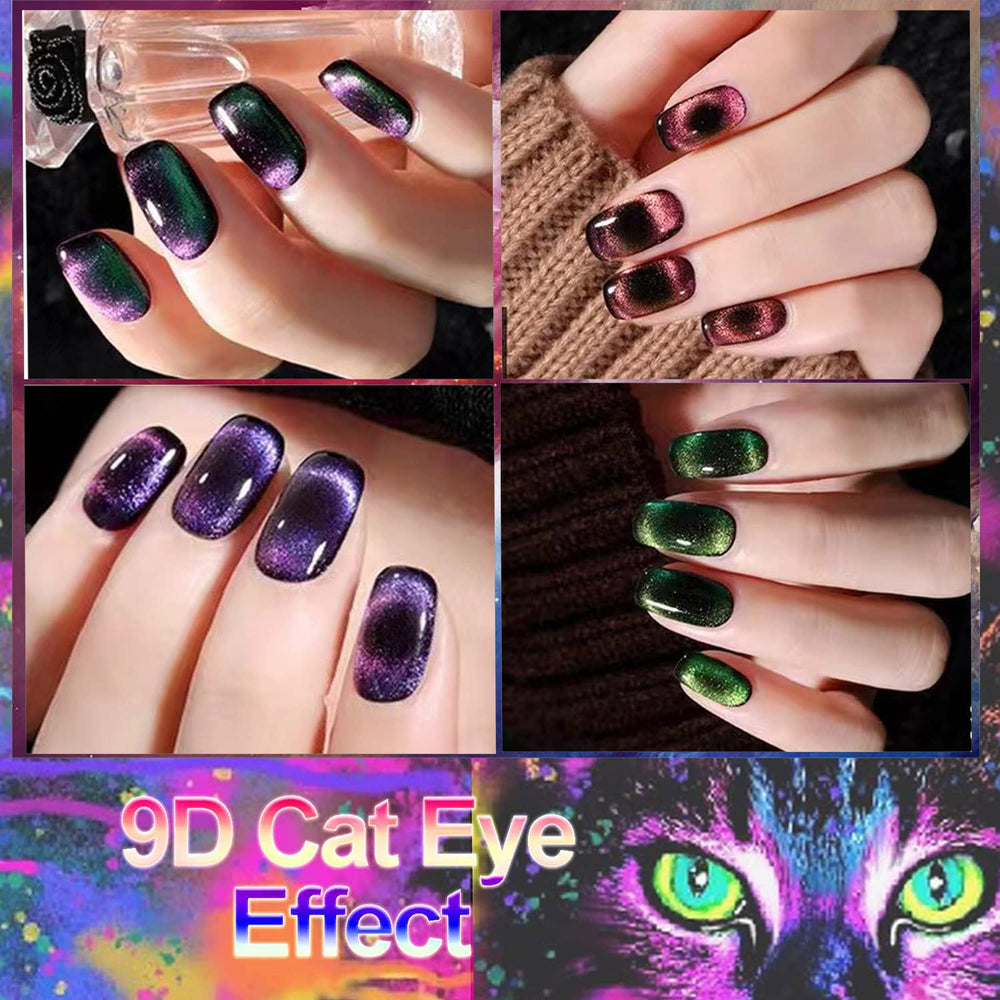 NAIL GIL Magnet-driven cat-eye and galaxy effects with dual-color gel