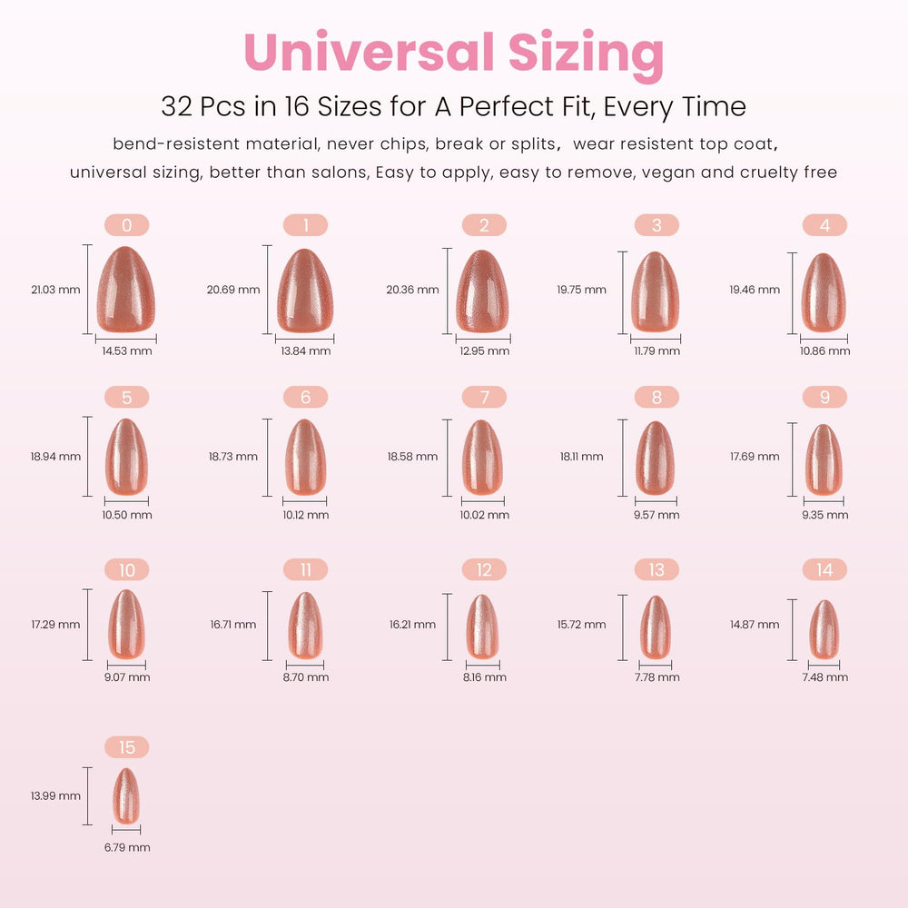 Nail Reformation 16-size nail set fits every finger for a seamless look.