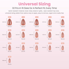 Nail Reformation 16-size nail set fits every finger for a seamless look.