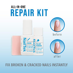 Nail Tek Nail Buffer ready to smooth surface for repair
