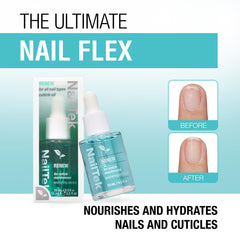 Nail Tek Renew Cuticle Oil on hands demonstrates hydrated cuticles.