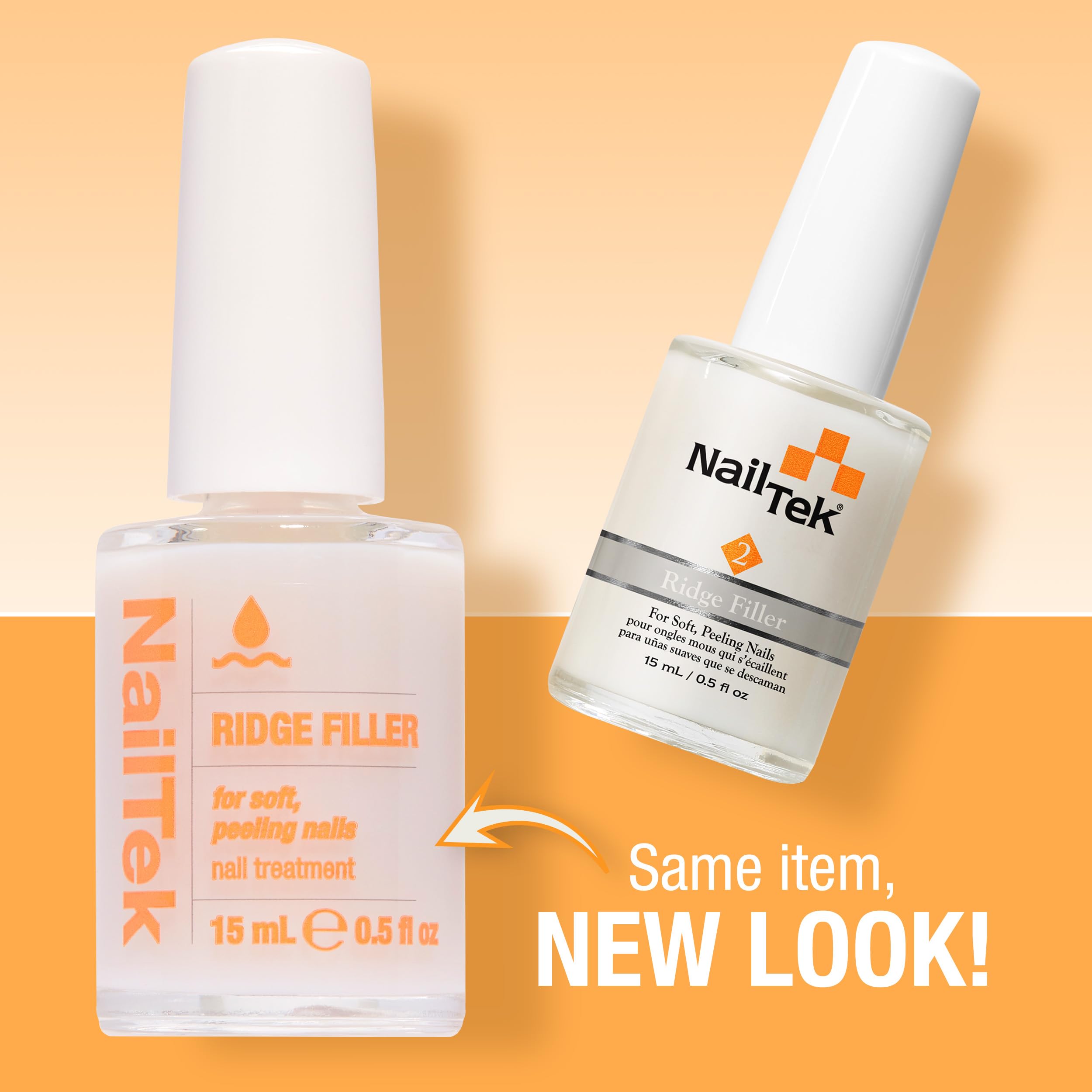 Nail Tek brush application demonstrates easy ridge filling for even texture.
