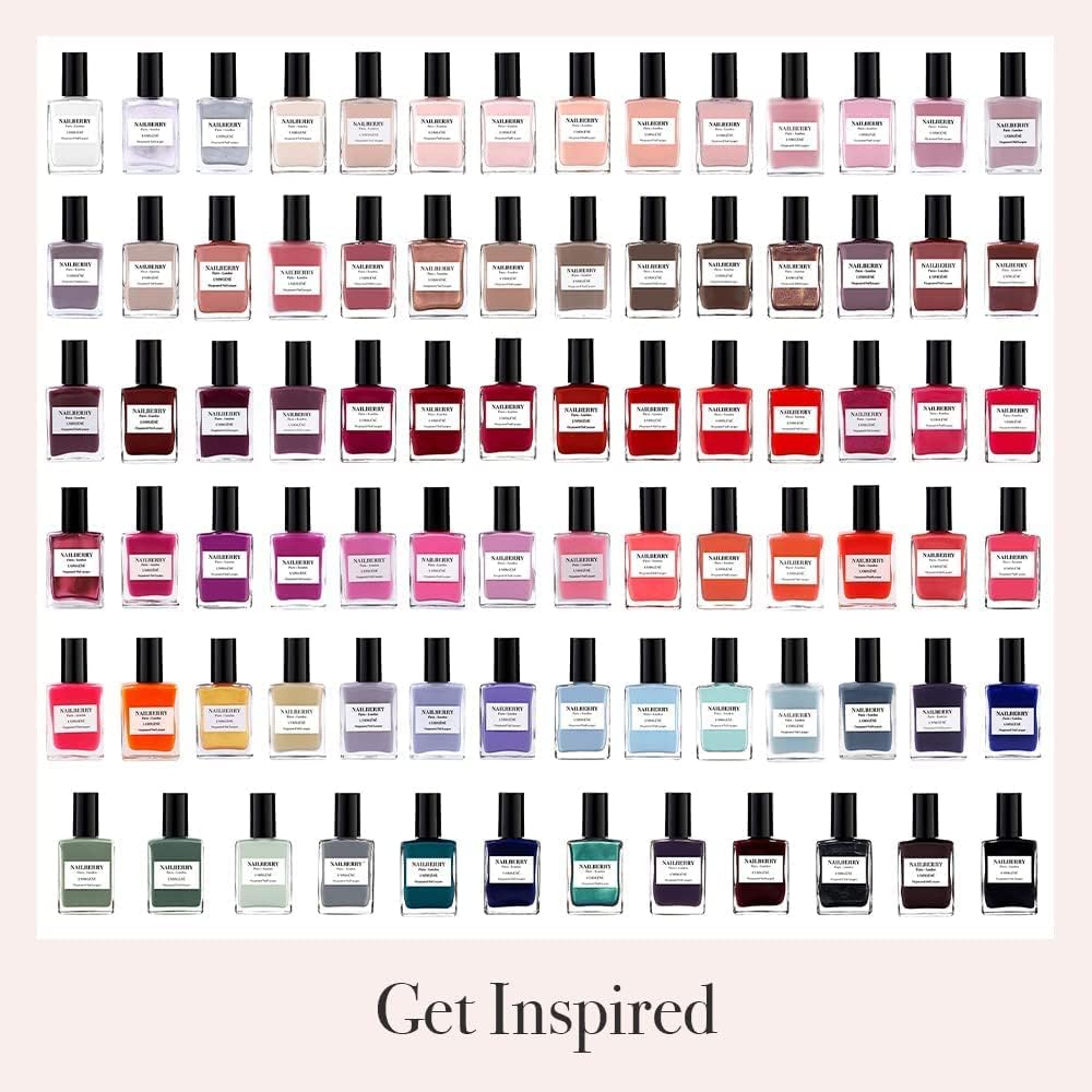 Nailberry packaging displays eco-friendly acetone-free remover option for nails.