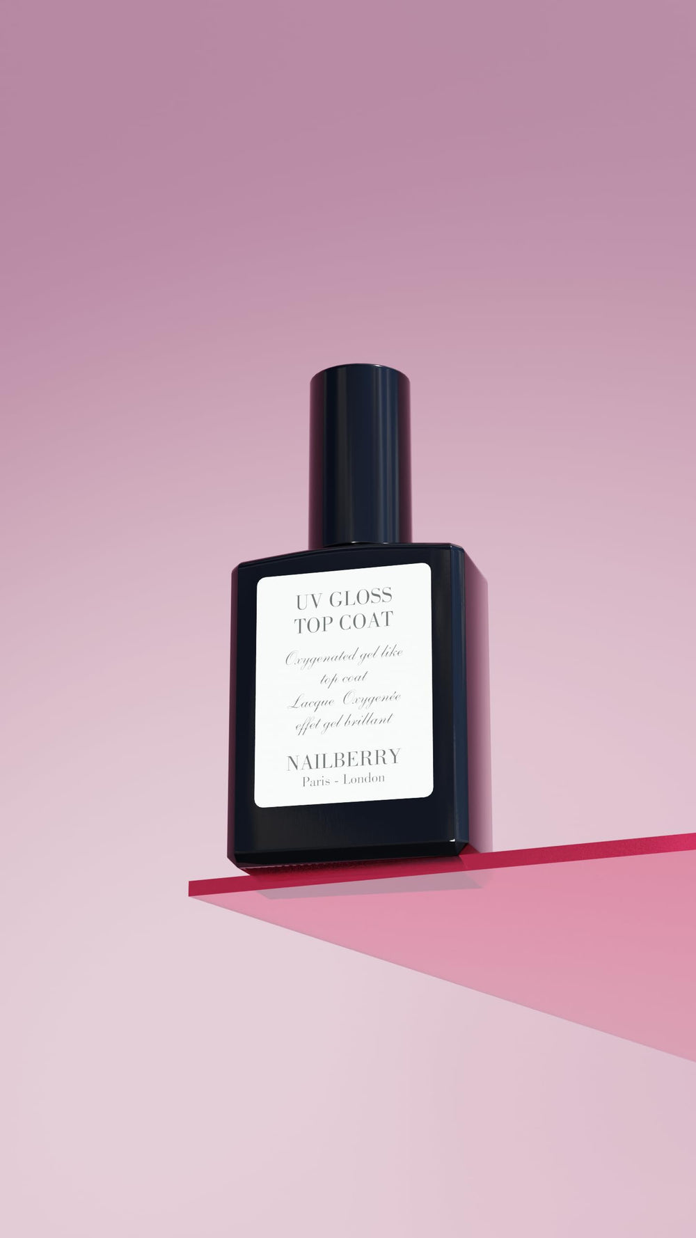Nailberry UV Gloss Top Coat on nails delivering durable, chip-resistant shine