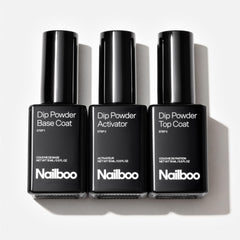 Nailboo base coat liquid bottle for smooth base application and long-lasting adhesion.