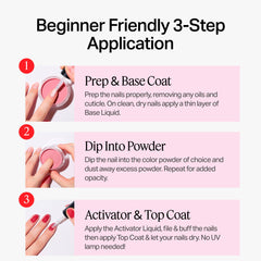 Nailboo Cloudberry base-activator-top in action for strong adhesion
