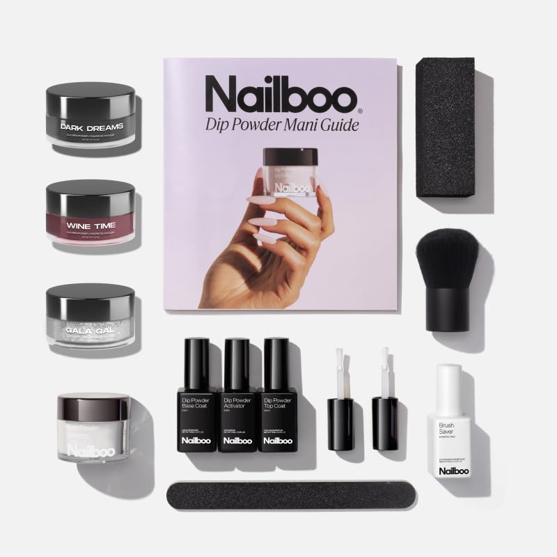 Nailboo Dark Dreams dip powder for a bold at-home manicure.