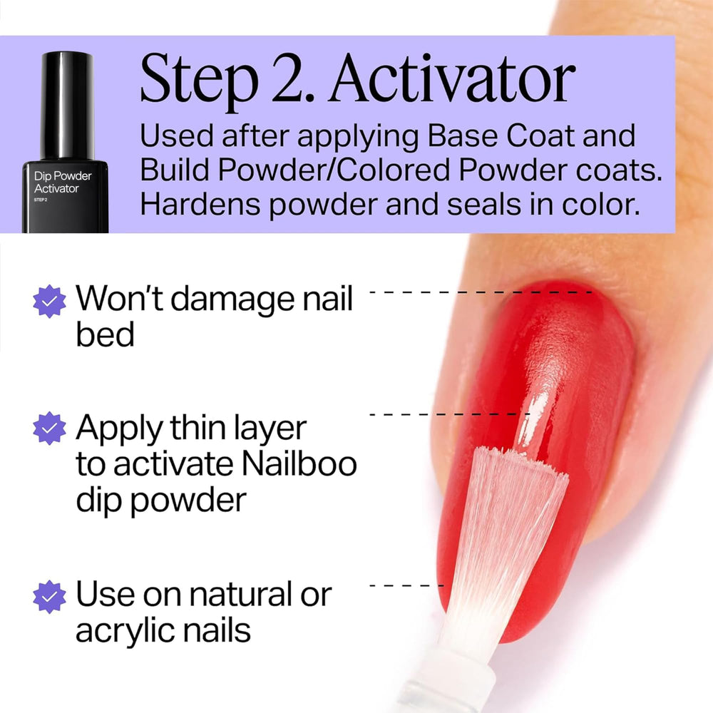 Nailboo dip powder kit packaging highlighting easy at-home use.