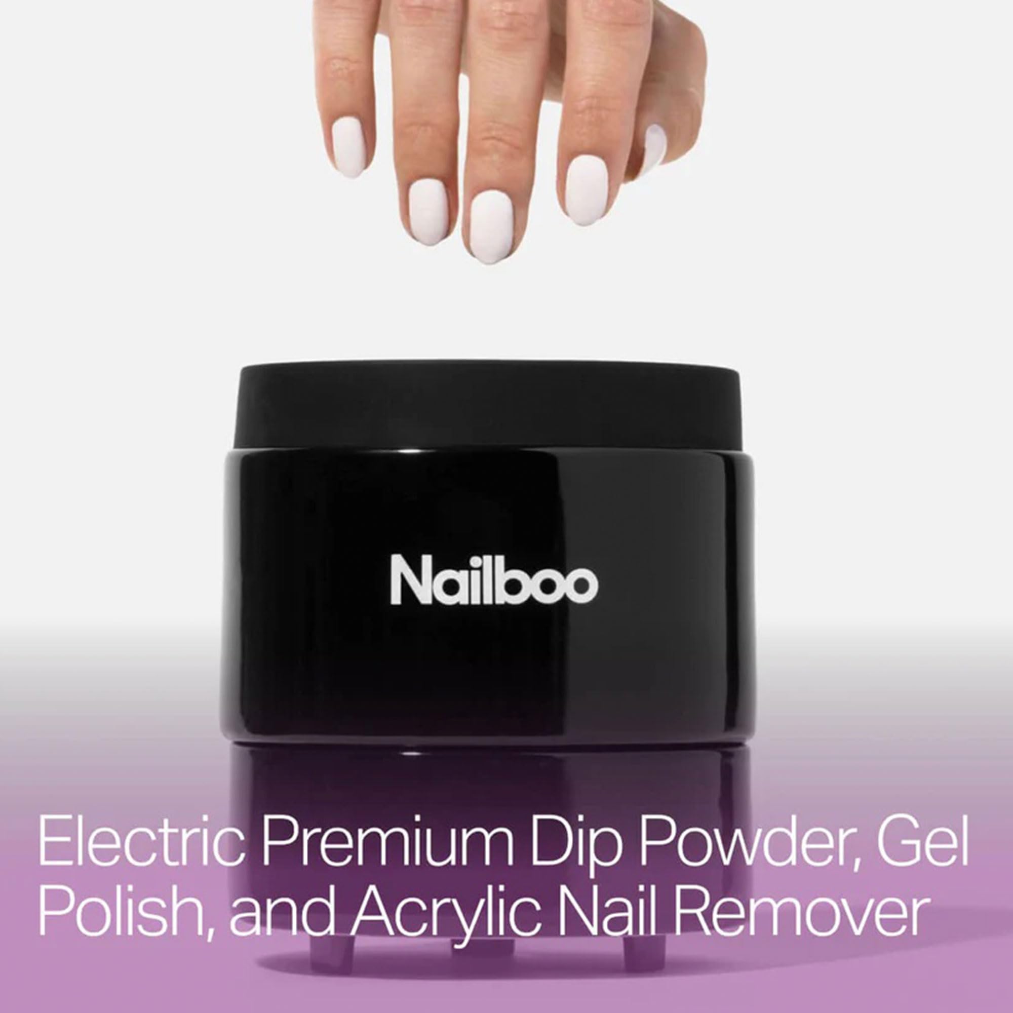 Nailboo Magic Soak Bowl with lid on keeps acetone contained and mess-free.