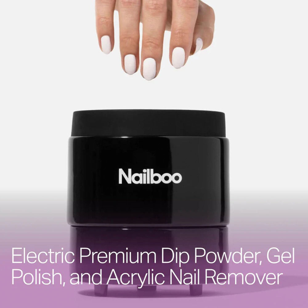 Nailboo Magic Soak Bowl with lid on keeps acetone contained and mess-free.