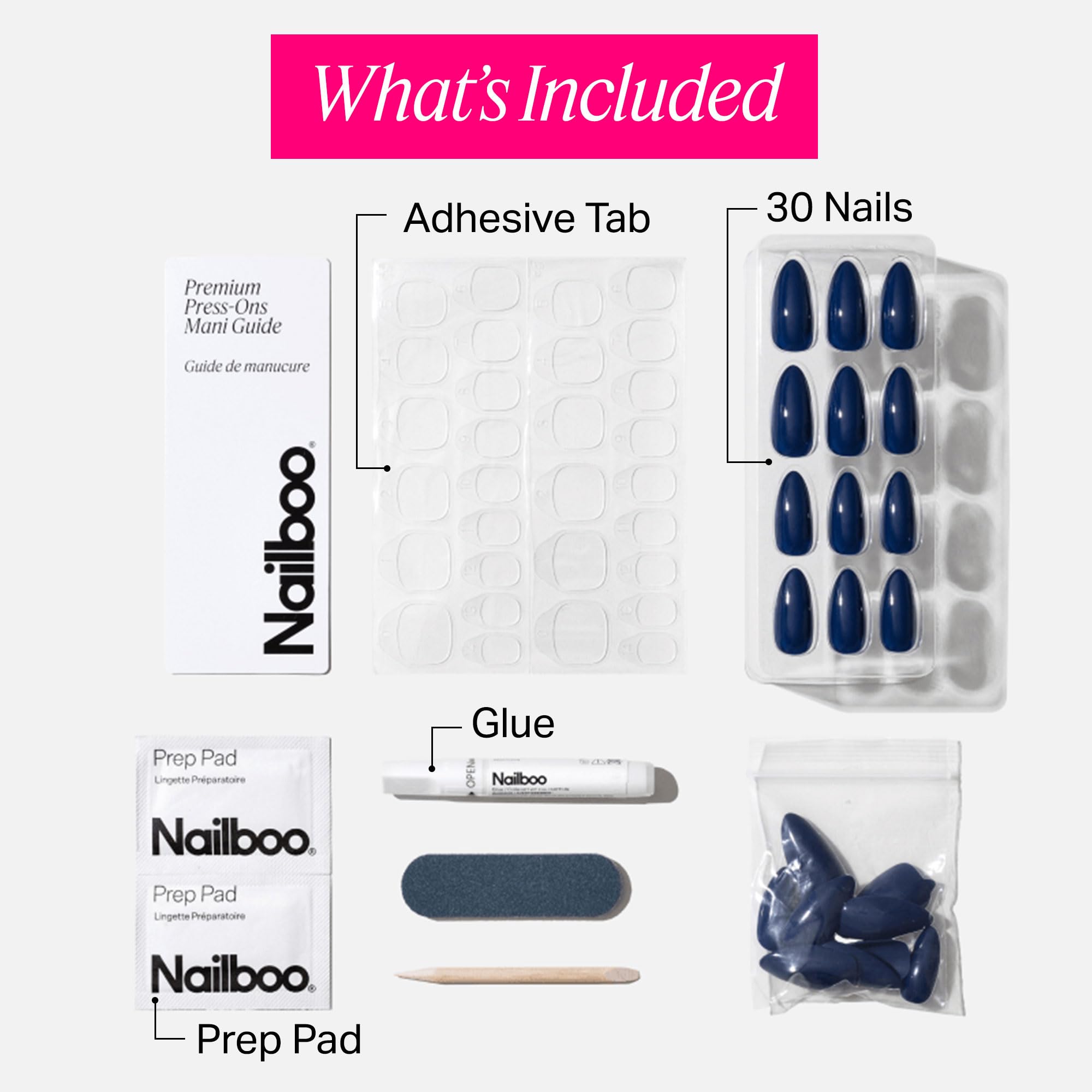 Nailboo Ocean Blue alcohol prep pads help clean nails before application.