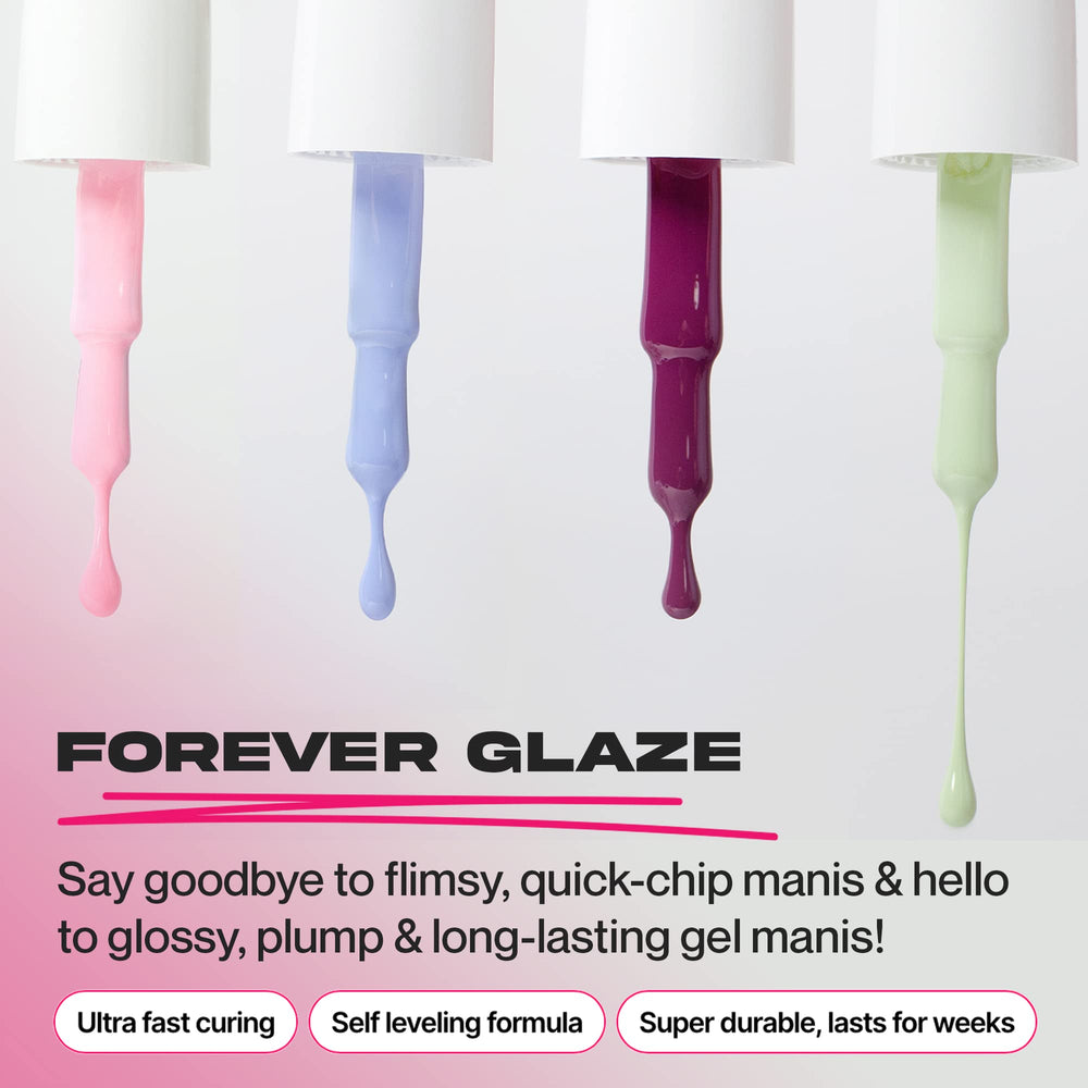 Nailboo Premier Forever Glaze on natural nails for lasting shine and smooth results.