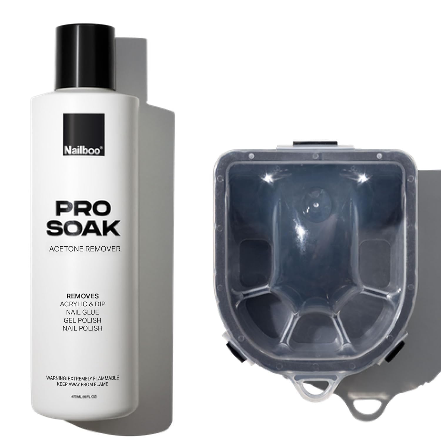 Nailboo Remover Set with soak tray for easy removal