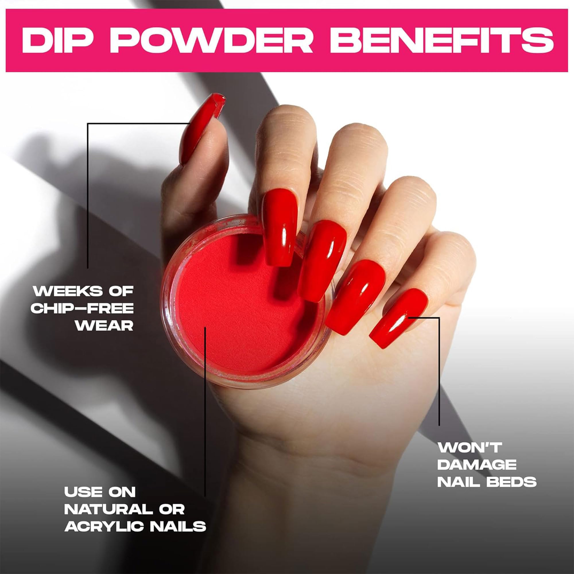 Nailboo Soda Glam dip powder jar close-up emphasizes rich pigment and smooth texture
