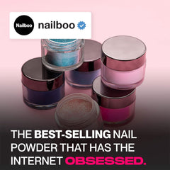 Nailboo Soda Glam dip powder applied with base and activator for easy at-home manicure