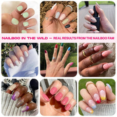 Shiny finish after topping with Nailboo top coat for salon-like shine