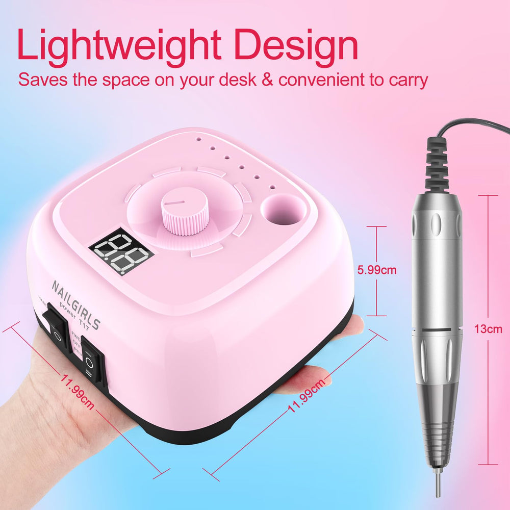 NAILGIRLS Nail Drill Handpiece In Use showing smooth, quiet operation.