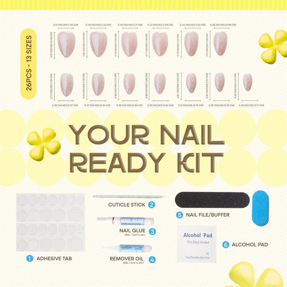 Nailique remover oil used gently to ease removal of press-on nails.