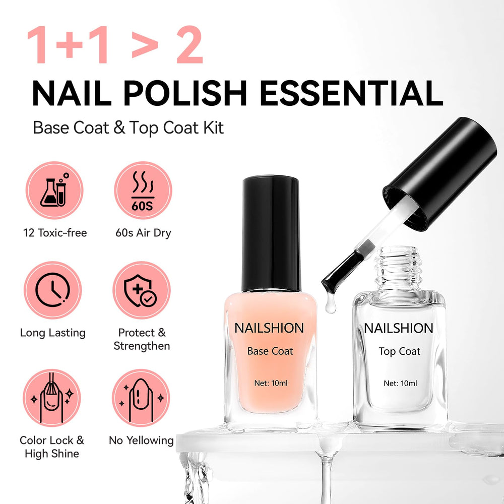 Nailshion Air-dry application steps show a quick, at-home manicure routine.