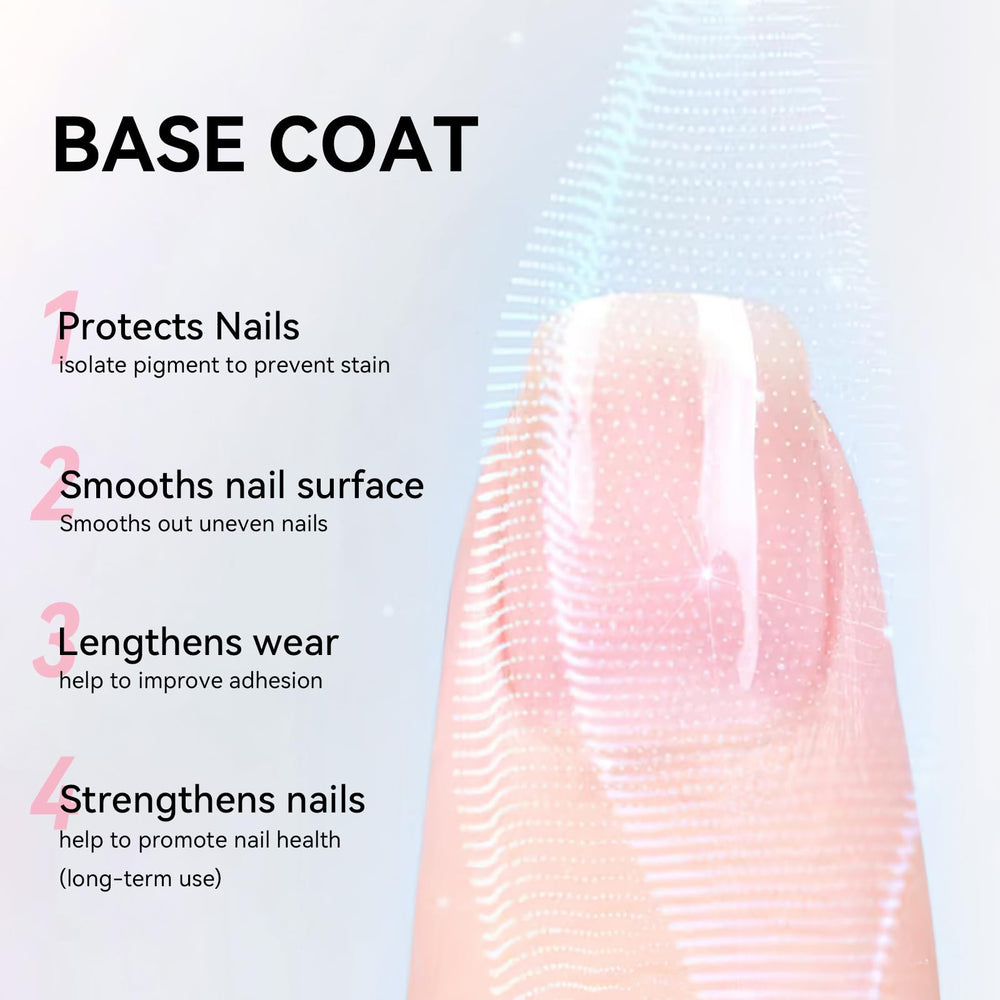 Nailshion Base Coat brush application delivers smooth, even coverage.