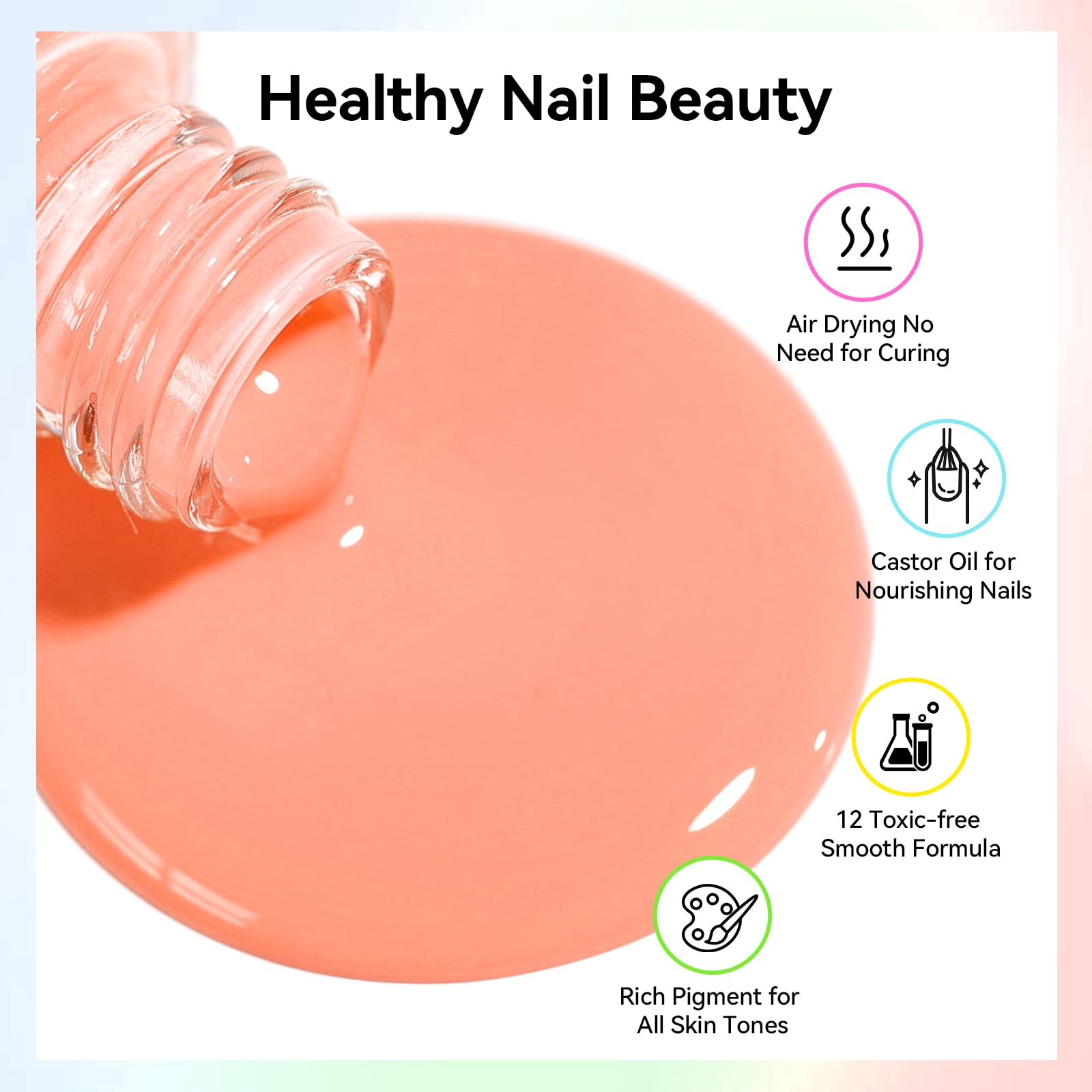 Nailshion base coat guards nails and enhances color longevity.