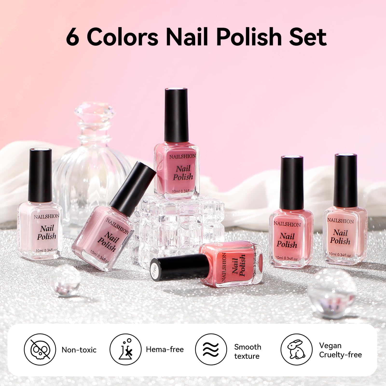 Nailshion base/top-coat reminder to maximize longevity of polish.