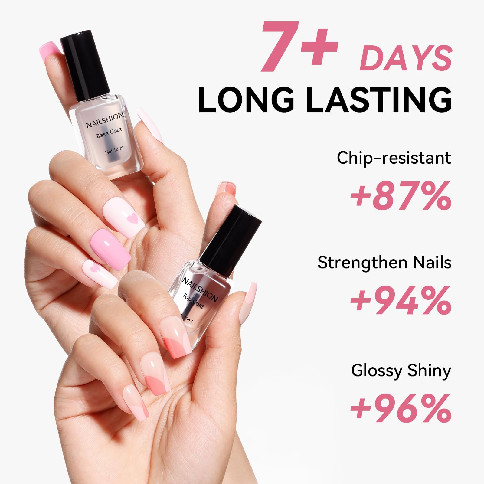 Nailshion Fade-resistant lock color keeps nails vibrant.