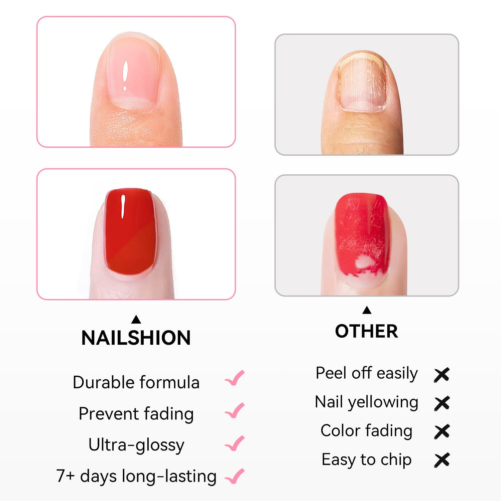 Nailshion finish showcase light pink layer for a soft manicure