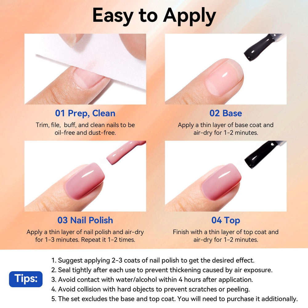 Nailshion 6 Colors Finish: autumn-winter tones with full coverage in two coats.