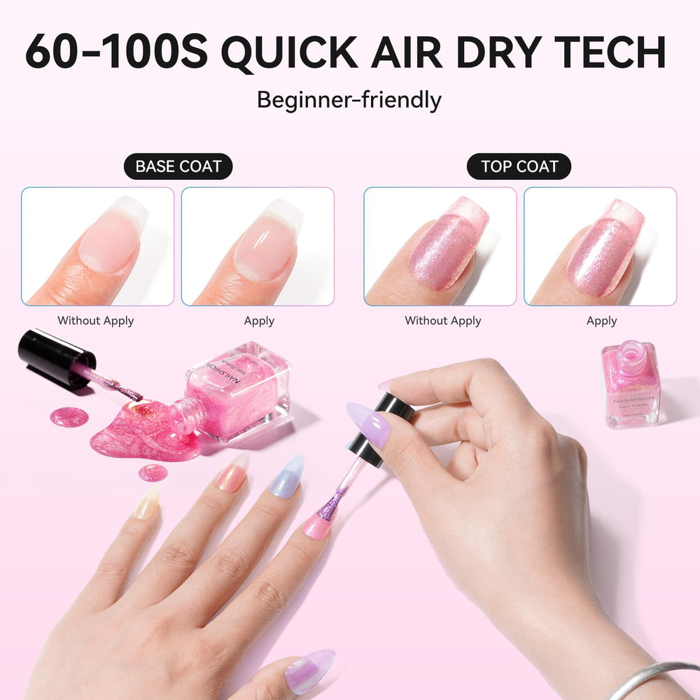 Vitamin E and castor oil in Nailshion polish nourish nails while you color