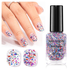 Nailshion Sparkle bottle close-up showing vibrant glitter finish for daily wear