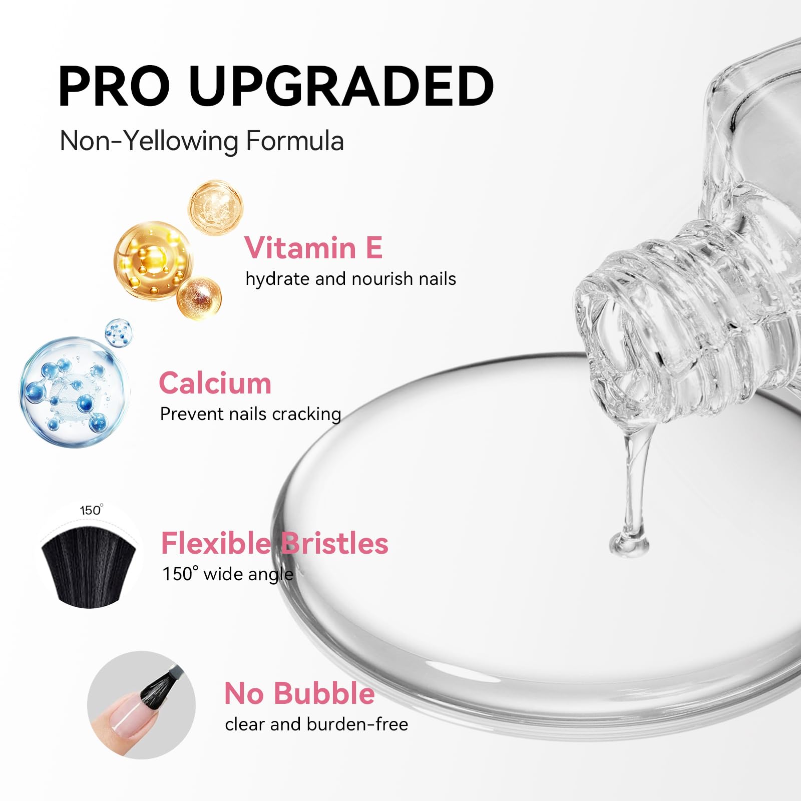 Nailshion VE Calcium nourishes nails without yellowing.